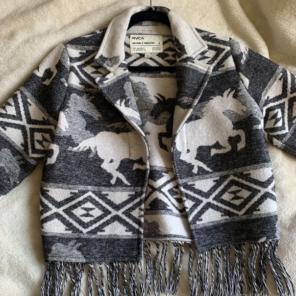 *RARE* RVCA Nature X Industry Western Fall Fringe Jacket Small - Picture 2 of 10